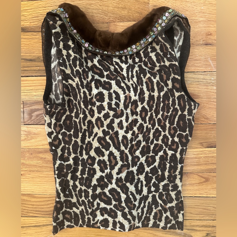 Blumarine Brown Leopard Print Tank - Picture 8 of 8